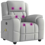 vidaXL Fauteuil de massage inclinable gris nuage tissu