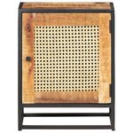 vidaXL Table de chevet 40x30x50 cm Bois de manguier et canne naturelle