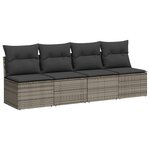 vidaXL Salon de jardin 9 Pièces avec coussins gris résine tressée