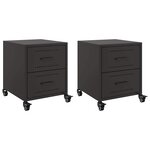 vidaXL Tables de chevet 2 Pièces noir 36x39x43 5 cm acier