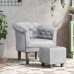 vidaXL Fauteuil avec repose-pied argenté similicuir
