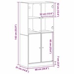 vidaXL Haut Armoire Noir 68 x 37 x 142 cm Bois d'ingénierie