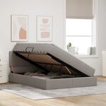 vidaXL Lit avec rangement et LED Taupe 140 x 190 cm Polyester
