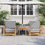 vidaXL Chaises de jardin avec table 3 Pièces Noir 45 x 45 x 40 cm