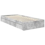 vidaXL Lit de Rangement Gris béton 70 x 190 cm Bois d'ingénierie