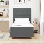 vidaXL Cadre de lit avec tête de lit Gris foncé 100 x 200 cm tissu