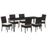 vidaXL Ensemble de salle à manger pour jardin 7 pc Noir