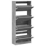 vidaXL Armoire à chaussures 4 tiroirs rabattables sonoma gris