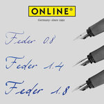 Parure calligraphie : stylo plume ergonomique corps noir - 3 plumes différentes.