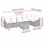 vidaXL Ensemble de canapé de jardin 7 Pièces Noir