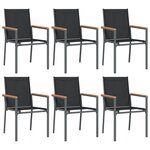 vidaXL Chaises de jardin lot de 6 noir 55x61 5x90cm textilène et acier
