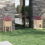 vidaXL Jardinières d'extérieur 2 Pièces 40x40x70 cm bois de pin massif