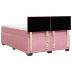 vidaXL Sommier à lattes de lit avec matelas Rose 140x190 cm Velours