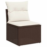 vidaXL Salon de jardin avec coussins 9 Pièces marron résine tressée