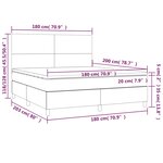 vidaXL Sommier à lattes de lit avec matelas Gris clair 180x200cm Tissu
