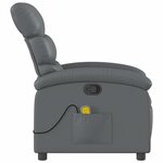 vidaXL Fauteuil de massage inclinable Gris Similicuir