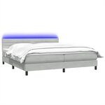 vidaXL Sommier à lattes de lit et matelas et LED gris clair 180x210cm velours