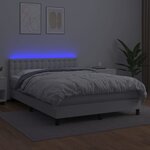 vidaXL Sommier à lattes de lit avec matelas et LED Blanc 140x200 cm