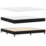 vidaXL Lit à ressorts avec tête de lit Noir 200 x 200 cm tissu