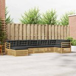 vidaXL Ensemble de canapés d'extérieur 7 pc Blanc et anthracite