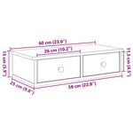 vidaXL Étagère murale avec tiroirs blanc 60x28x15 cm bois d'ingénierie