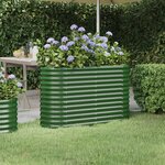 vidaXL Lit surélevé de jardin Acier galvanisé 114x40x68 cm Vert