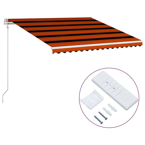 vidaXL Auvent rétractable automatique 400x300 cm Orange et marron