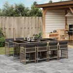 vidaXL Ensemble à manger de jardin 9 Pièces coussins gris résine tressée