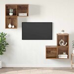 vidaXL Ensemble meuble TV 4 Pièces Bois ancien 37 x 37 x 72 cm