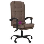 vidaXL Fauteuil de massage inclinable de bureau Marron Similicuir