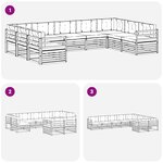 vidaXL Ensemble de canapés d'extérieur 9 pc Blanc et anthracite