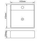 vidaXL Lavabo avec trop-plein 41 x 41 x 15 cm Céramique Argenté