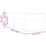 vidaXL Cadre de lit avec matelas Crème 90 x 200 cm tissu