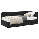 vidaXL Cadre de lit d'angle Noir 90 x 190 cm Velours