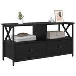 vidaXL Meuble TV Chêne noir 90 x 33 x 45 cm Bois d'ingénierie et acier