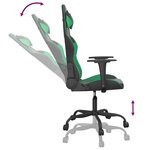 vidaXL Chaise de jeu Noir et vert Similicuir