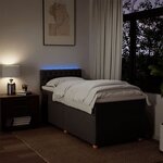 vidaXL Sommier à lattes de lit avec matelas Marron foncé 100x200 cm