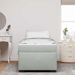 vidaXL Cadre de lit avec matelas Gris clair 90 x 200 cm Velours