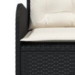 vidaXL Canapés de jardin 2 Pièces avec coussins Noir Résine tressée
