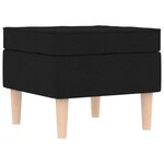 vidaXL Fauteuil avec repose-pied Noir Tissu