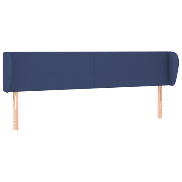 vidaXL Tête de lit avec oreilles Bleu 203x23x78/88 cm Tissu