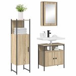 vidaXL Ensemble de mobilier de salle de bain avec étagère 3 Pièces Marron