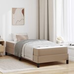 vidaXL Cadre de lit avec matelas Cappuccino 90 x 190 cm tissu