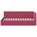 vidaXL Cadre de lit d'angle Rouge bordeaux 90 x 200 cm Velours