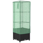 vidaXL Jardinière surélevée avec housse aspect rotin 40x40x139 cm