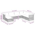 vidaXL Salon de jardin avec coussins 7 Pièces beige résine tressée
