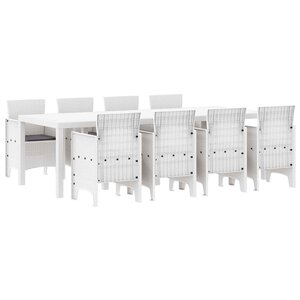 vidaXL Ensemble de salle à manger pour jardin 9 Pièces Gris clair