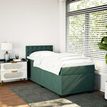vidaXL Sommier à lattes de lit et matelas Vert foncé 80x200 cm Velours