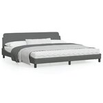 vidaXL Cadre de lit sans matelas gris foncé 200x200 cm tissu