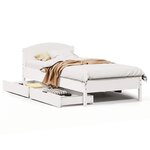 vidaXL Cadre de lit sans matelas blanc 90x190 cm bois de pin massif
